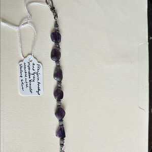 Amethyst Stone Bracelet with Silver Beads